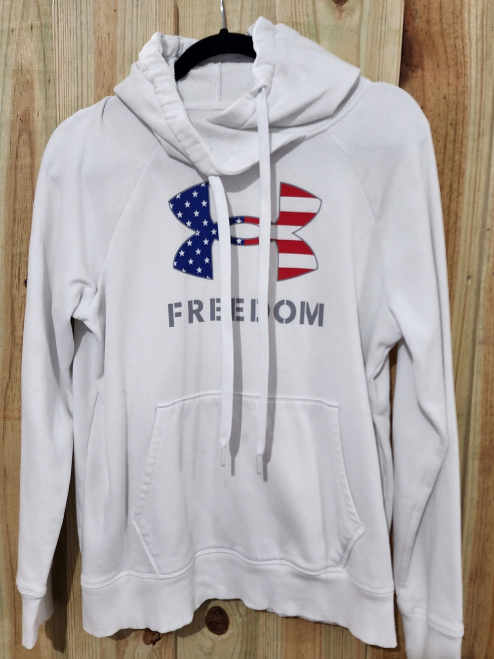 Under Armour White Pullover Hoodie with Logo FREEDOM